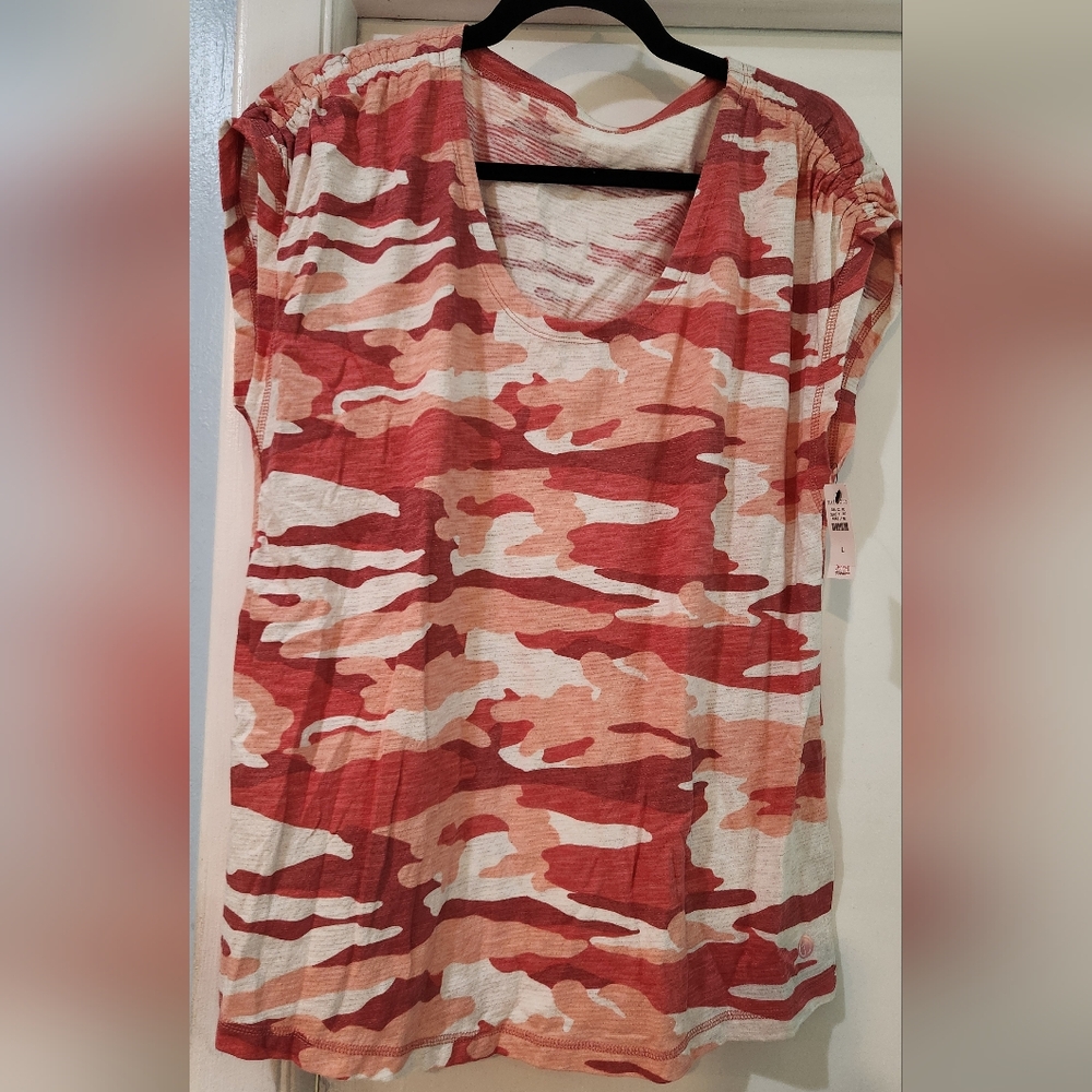 Women's Talbots Pink Camo Shirt, Size L
